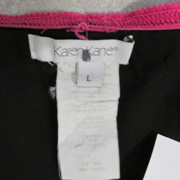 Sheer Black Midi Skirt with Pink Roses, Size L - Picture 5 of 5